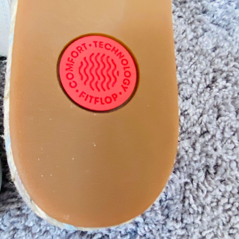 NWT FITFLOP Eloise Espadrille Suede Wedge Slides Soft Grey Size 11 - Picture 12 of 16